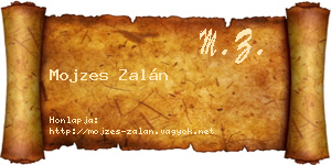 Mojzes Zalán névjegykártya